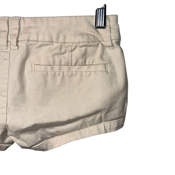 American Eagle Womens Khaki Shortie Stretch Shorts Size 00 - Picture 4 of 6